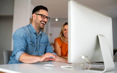 portrait of success business people working together in home office. couple teamwork startup concept