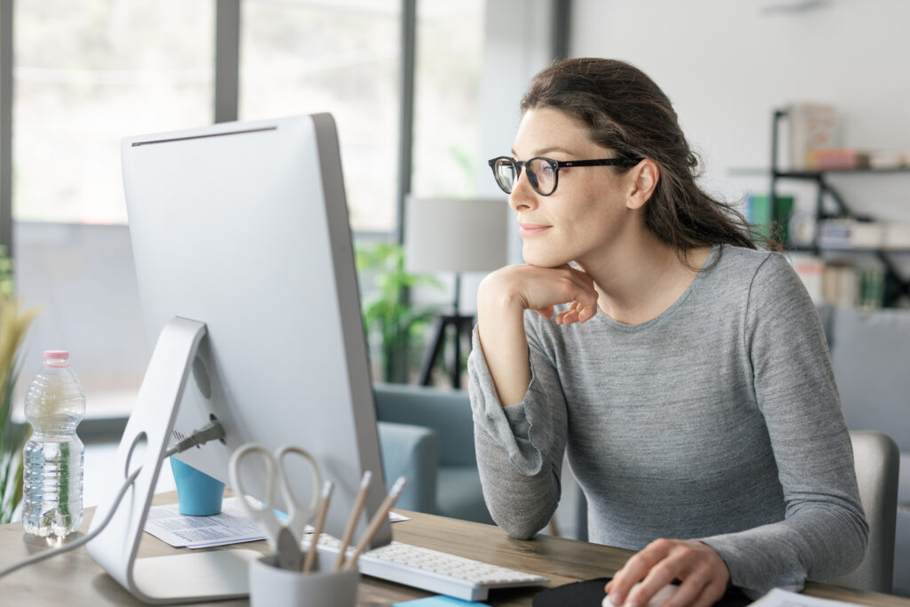 professional woman working from home