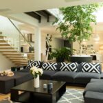 living room with sofa and coffee table