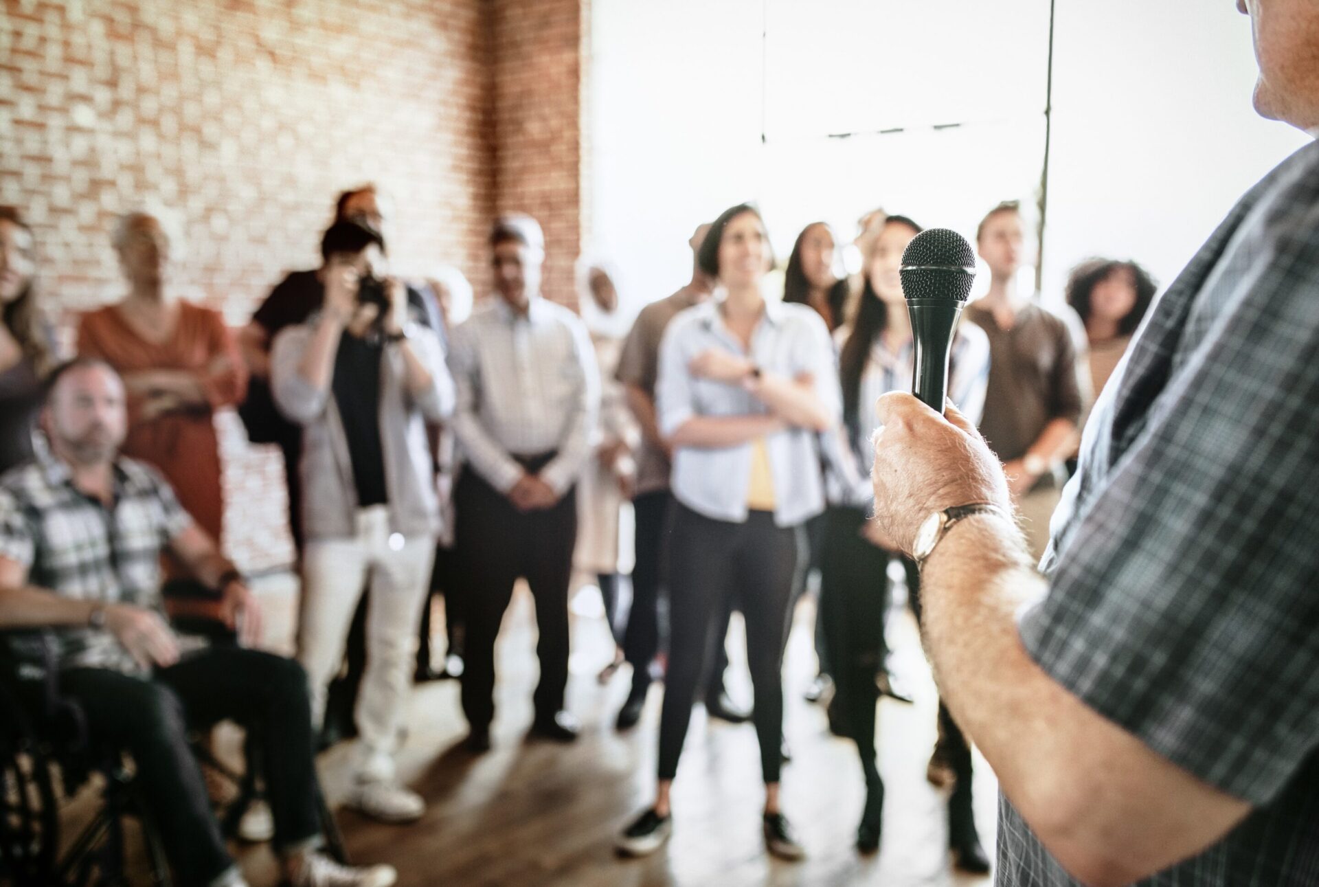 Man speaking in a seminar man speaking in a seminar